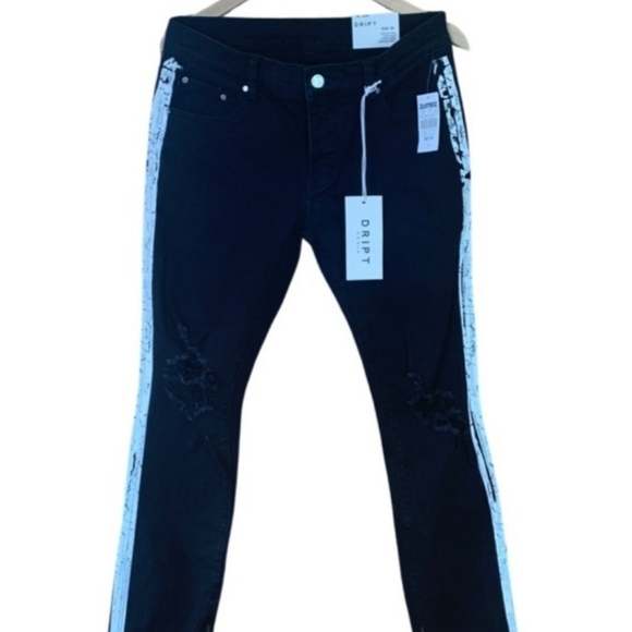 Dript Denim D.097 Racer Black Men's Skinny Jeans Size 38 NWT - Picture 5 of 9